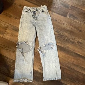 From H&M jeans-wide leg and high waste-